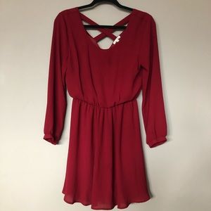Miami Red Long Sleeve Dress Size Medium